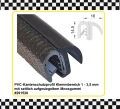 PVC-Kantenschutzprofil mit seitl. aufgesiegeltem EPDM Moosgummi