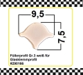 Füllerprofil Gr. 3 weiß für Glasklemmprofil