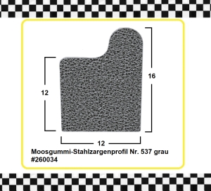 Moosgummi-Zargenprofil-Nr-537-12x16mm-EPDM-grau