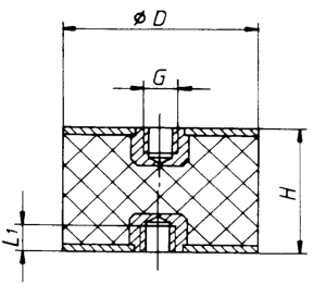 Gummi-Metall-Puffer-NK-50x50-mm-DxH