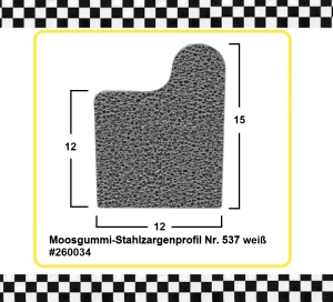 Moosgummi-Zargenprofil-Nr-537-12x15mm-EPDM-wei