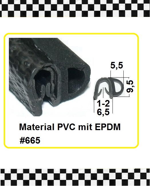 Bild 1 von *MUSTER* PVC-Kantenschutzprofil mit seitl. aufgesiegeltem EPMD Moosgummi ca. 20 cm lang