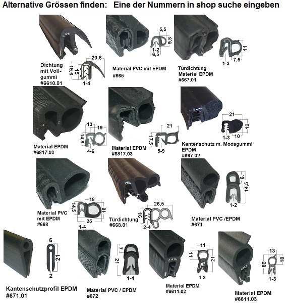 Kantenschutz Dichtung Dichtprofil Türdichtung EPDM Weichgummi