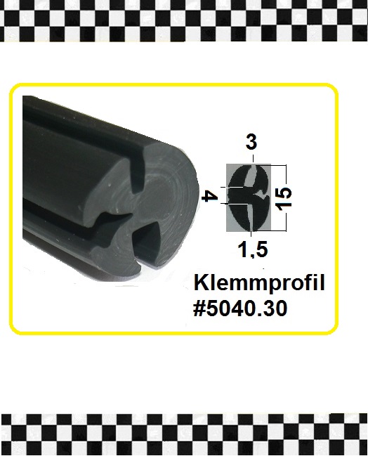 5m Füllkeil schwarz € 2,90/m Fenstergummi Klemmprofil 5040.09 