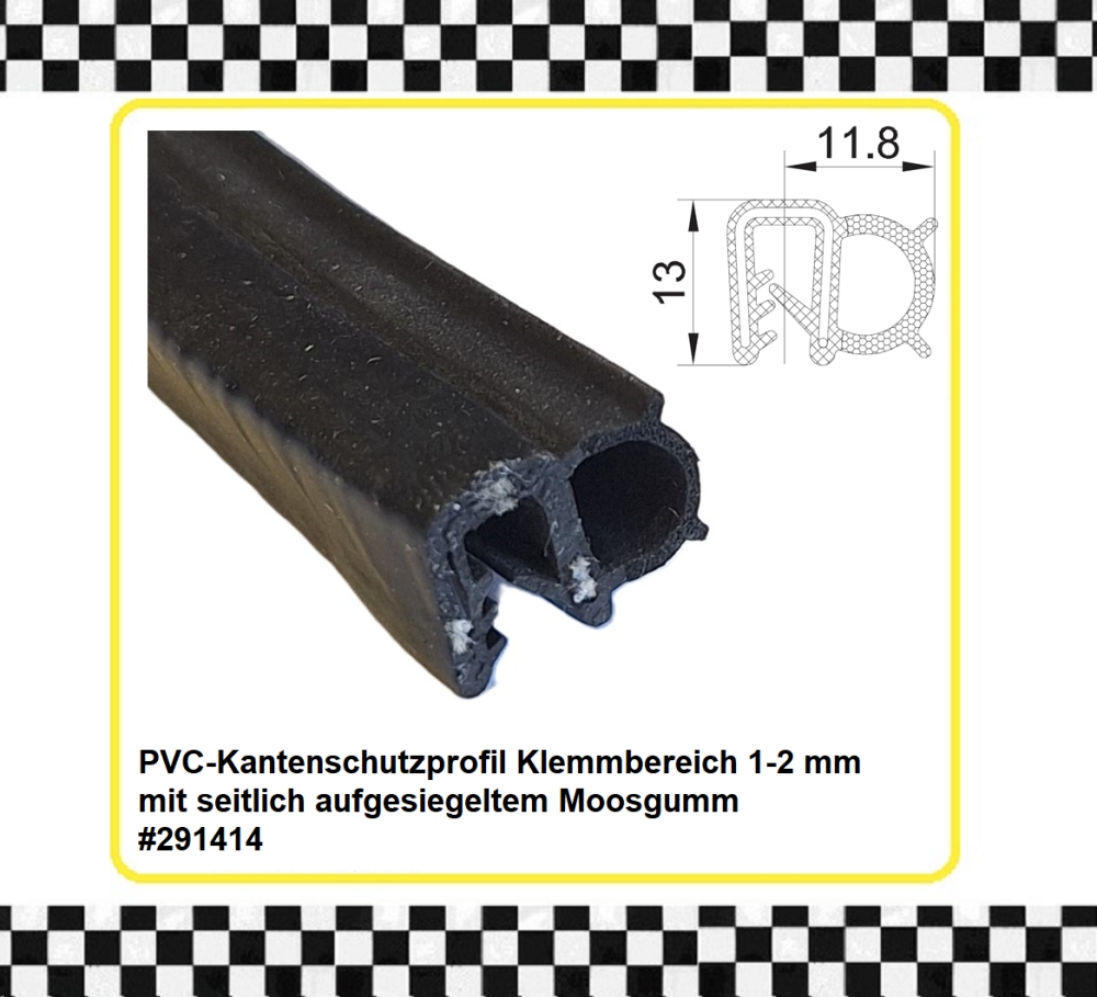 Bild 1 von *MUSTER* PVC-Kantenschutzprofil mit seitl. aufgesiegeltem EPDM Moosgummi ca. 20cm lang
