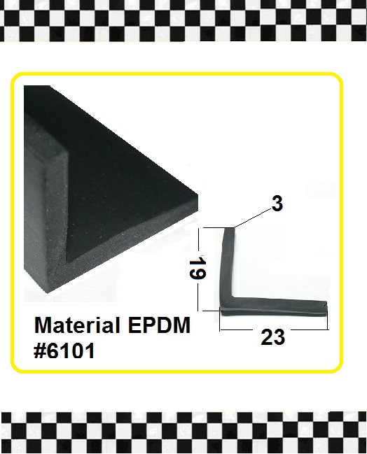 Bild 1 von *MUSTER* Weichgummi Winkelprofile 19x23mm EPDM schwarz  ca. 20 cm lang