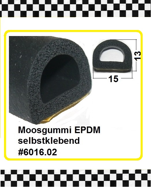 Bild 1 von *MUSTER* Moosgummi Halbrundprofile mit  Hohlkammer EPDM selbstklebend ca. 20 cm lang