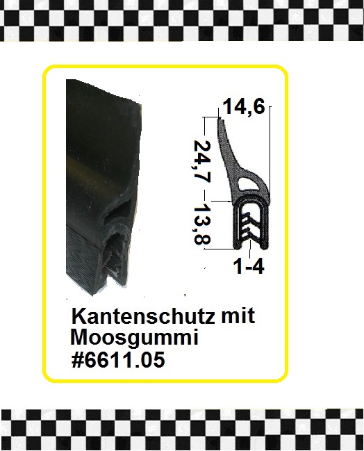 Bild 1 von *MUSTER* Kantenschutzprofil mit aufgesiegeltem Moosgummi ca. 20 cm lang