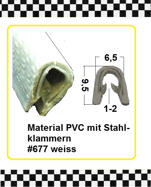 Bild 1 von *MUSTER* PVC-Kantenschutzprofil mit Metalleinlage, 1 - 2 mm Klemmb., weißgrau ca. 20 cm lang