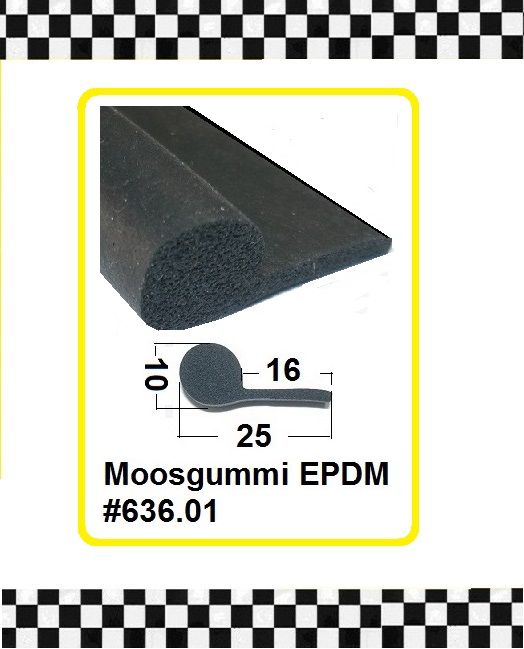 Bild 1 von *MUSTER* Moosgummi Fahnenprofile  EPDM schwarz ca. 20 cm lang