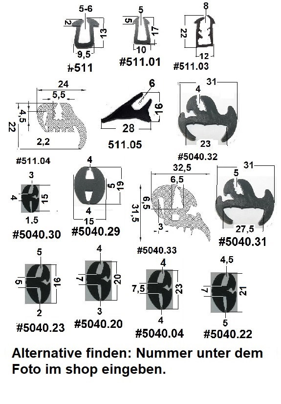 15cm Muster Türdichtung € 13,80/m - staufenbiel-berlin