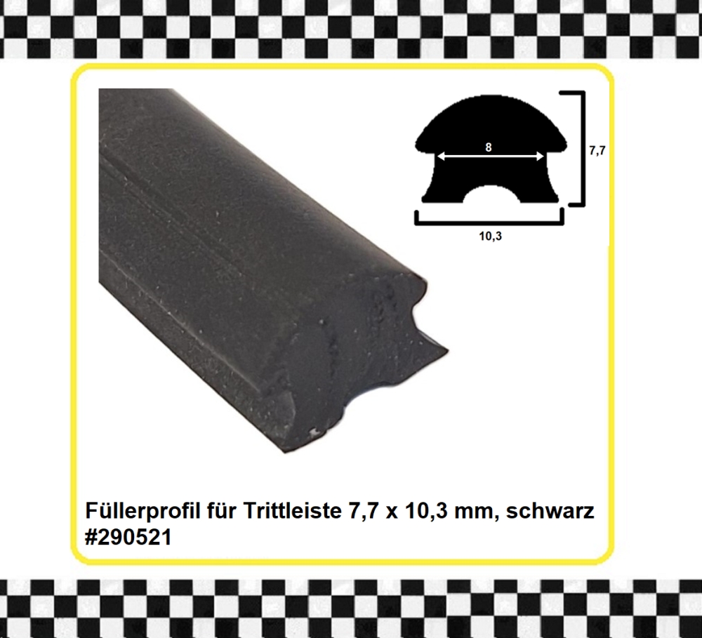 Bild 1 von *MUSTER* Füllerprofil für Trittleiste 7,7 x 10,3 mm, schwarz