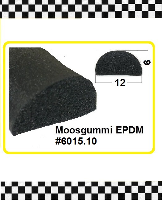 Bild 1 von *MUSTER* Moosgummi Halbrundprofile ohne Hohlkammer EPDM ca. 20 cm lang