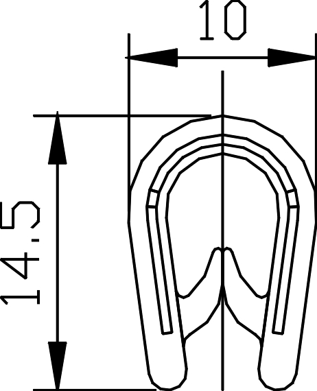 Bild 1 von *MUSTER* PVC-Kantenschutzprofil mit Metalleinlage, 1 - 4 mm Klemmb., hellgrau ca. 20 cm lang