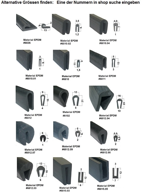 Bild 1 von *MUSTER* Gummi U-Profile EPDM  schwarz ca. 20 cm lang
