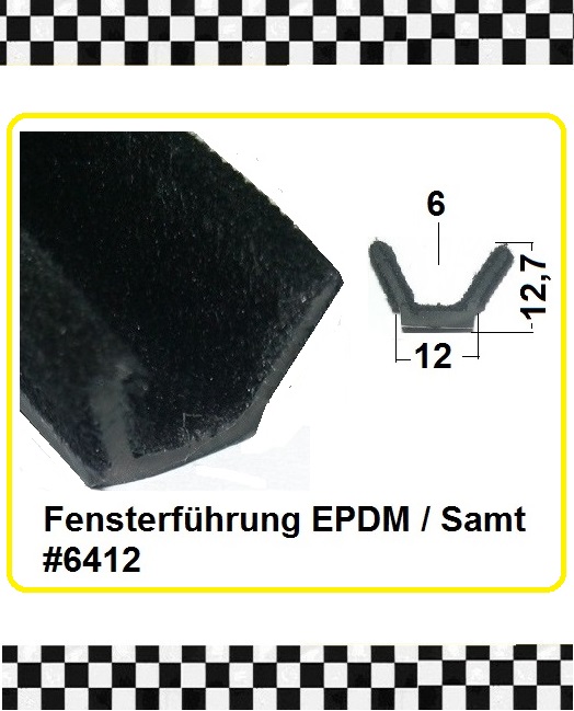 Bild 1 von *MUSTER* Fensterführung,  Gummi mit Samtbezug ca. 20 cm lang 
