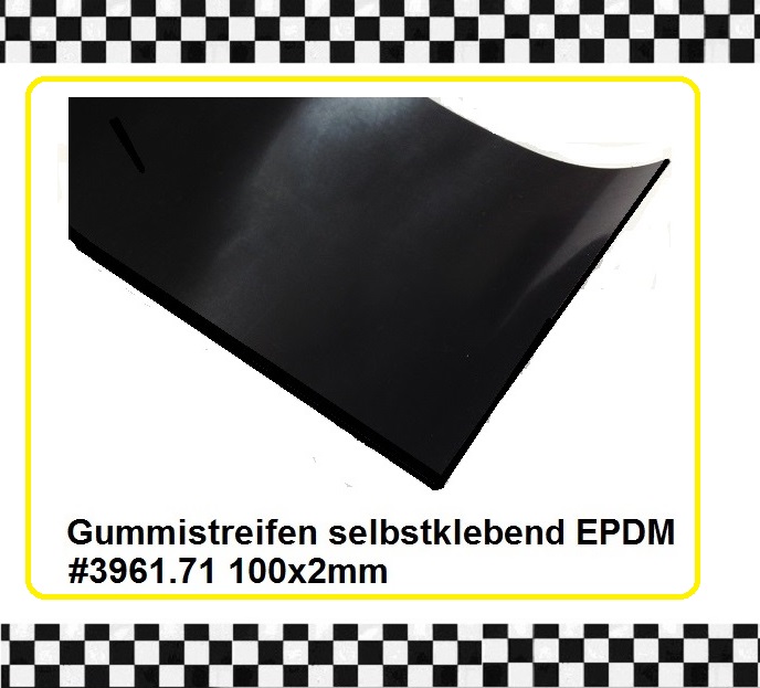 1m Gummistreifen EPDM selbstklebend 100x2mm