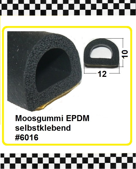 Bild 1 von *MUSTER* Moosgummi Halbrundprofile mit  Hohlkammer EPDM selbstklebend ca. 20 cm lang