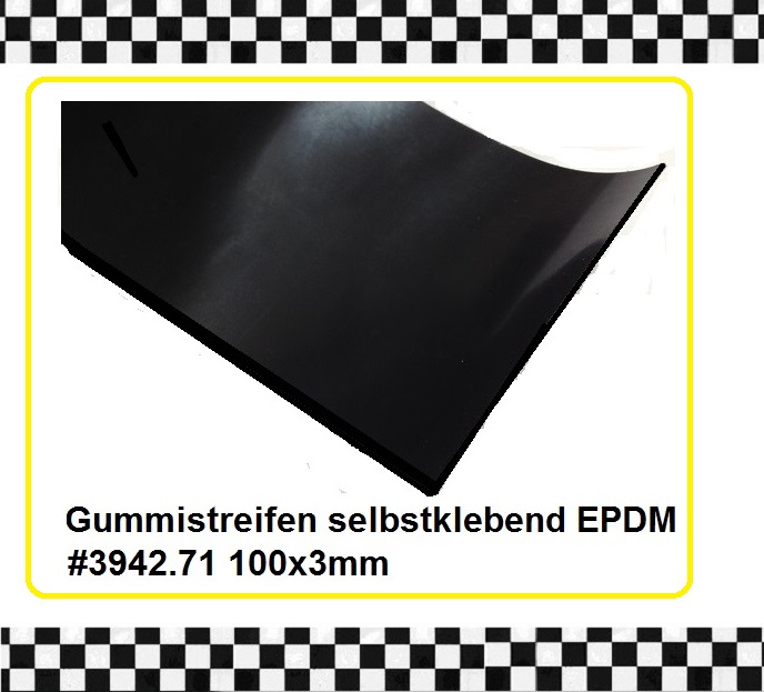 1m Gummistreifen EPDM selbstklebend 100x3mm