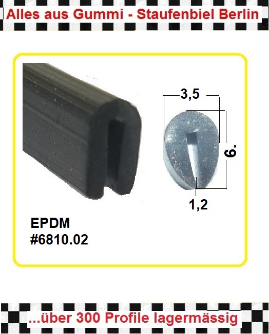 Bild 1 von *MUSTER* Gummi U-Profile EPDM  schwarz ca. 20 cm lang
