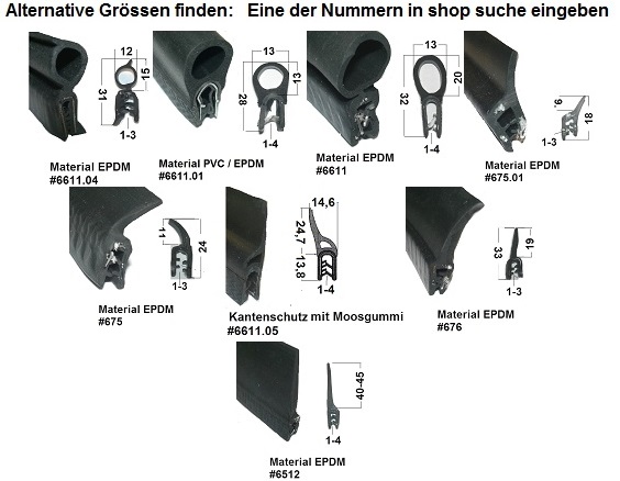 Dichtungsgummi Tür mitte rechts unten (Defender bis LA933876