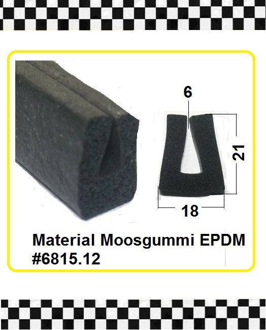 Bild 1 von *MUSTER* Moosgummi U-Profile EPDM schwarz ca. 20 cm lang