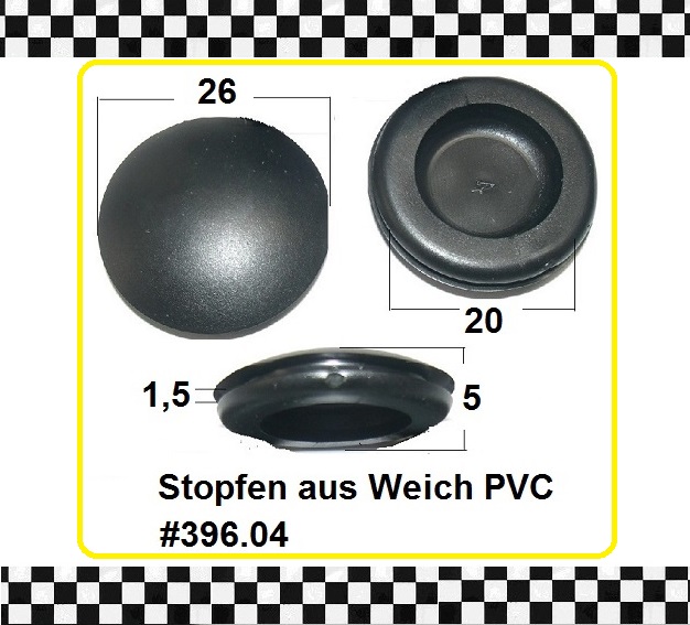 Bild 1 von 3x Stopfen Weich PVC für Bohrung 20mm