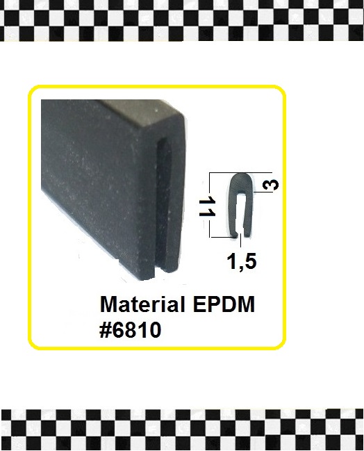 Bild 1 von *MUSTER* Gummi U-Profile EPDM  schwarz ca. 20 cm lang