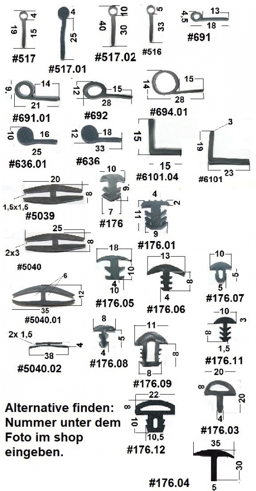 15cm Muster Türdichtung € 13,80/m - staufenbiel-berlin