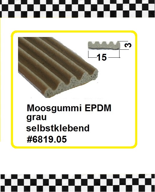 2m  Moosgummi selbstklebend Gummidichtung 50x5mm 6824.02 aus BERLIN € 7,25/m 