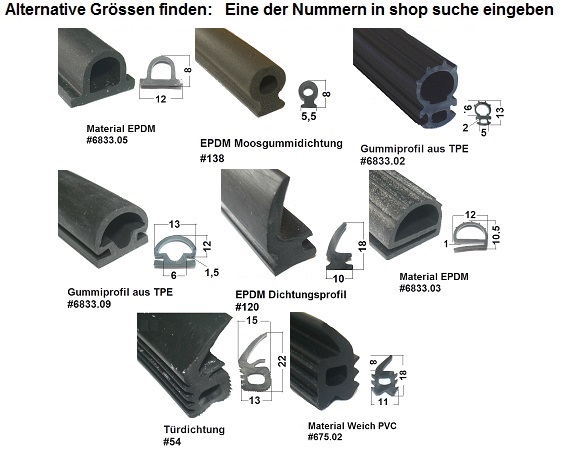 1m MUSTER Kantenschutz Moosgummi  für 3mm Gummidichtung  6815.14 aus BERLIN 