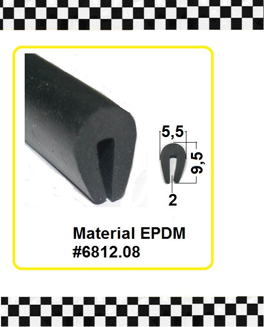 Bild 1 von *MUSTER* Gummi U-Profile EPDM 9,5x6,5x2mm schwarz  ca. 20 cm lang
