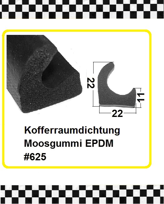 Bild 1 von *MUSTER* Moosgummi-Zargenprofile EPDM Dichtung für Kofferraum ca. 20 cm lang