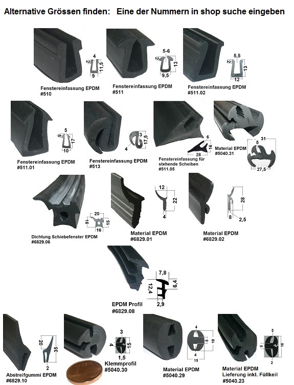 2,88€/m Gummi Dichtung Klebeband Frontscheibe Fenster Schiebedach  Dachleiste 15 