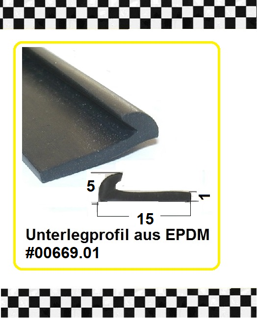 Bild 1 von *MUSTER* Gummi Unterlegprofil ca. 5x16mm EPDM ca. 20 cm lang