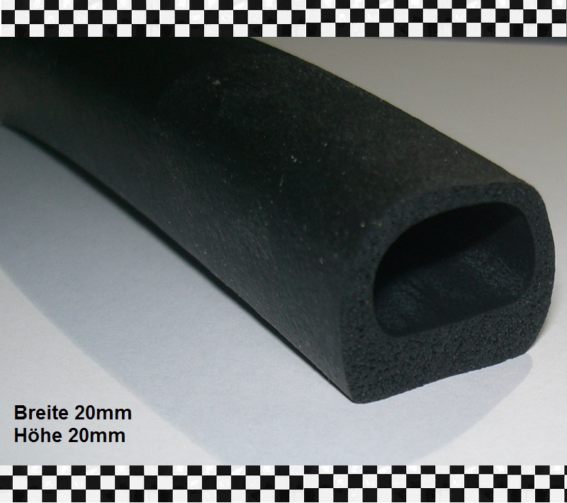 Bild 1 von *MUSTER* Moosgummiprofil mit Hohlkammer EPDM 20x20mm ca. 20 cm lang
