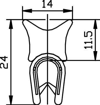 Bild 1 von *MUSTER* PVC-Kantenschutzprofil mit seitl. aufgesiegeltem EPMD Moosgummi ca. 20 cm lang
