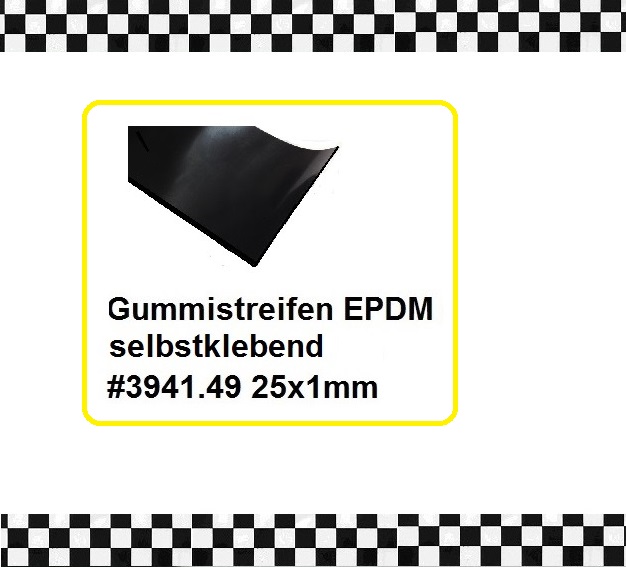 Bild 1 von 3m Gummistreifen EPDM selbstklebend 25x1mm € 1,95/m