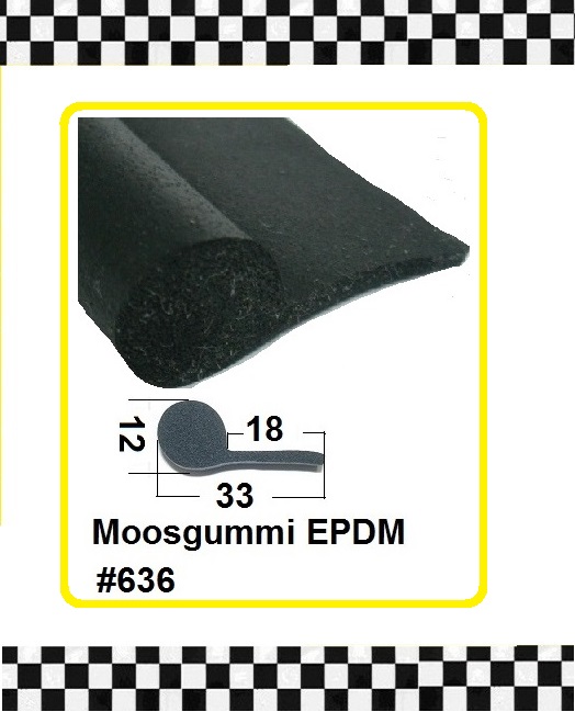 Bild 1 von *MUSTER* Moosgummi Fahnenprofile  EPDM schwarz ca. 20 cm lang