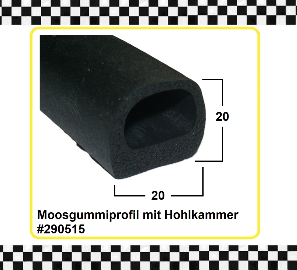 Bild 1 von *MUSTER* Moosgummiprofil mit Hohlkammer EPDM 20x20mm ca. 20 cm lang