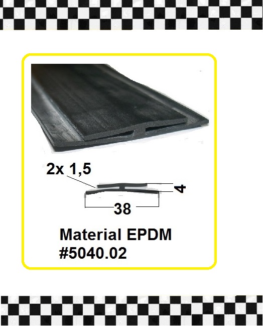 1m Gummi H-Profil - staufenbiel-berlin