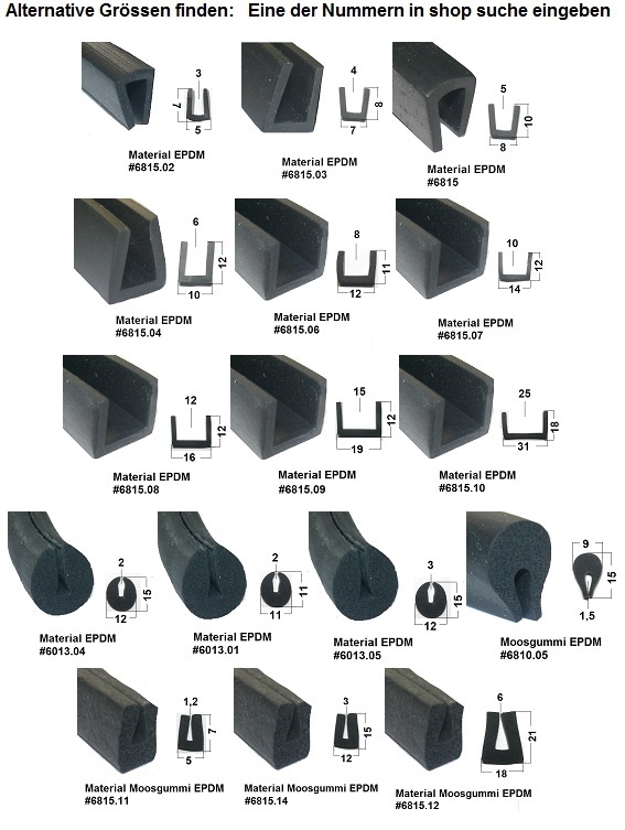 Bild 1 von *MUSTER* Gummi U-Profile EPDM  schwarz ca. 20 cm lang