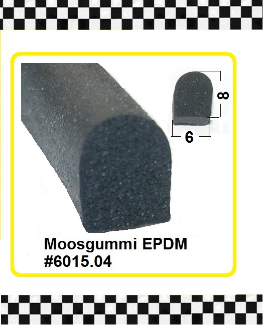 Bild 1 von *MUSTER* Moosgummi Halbrundprofile ohne Hohlkammer EPDM ca. 20 cm lang