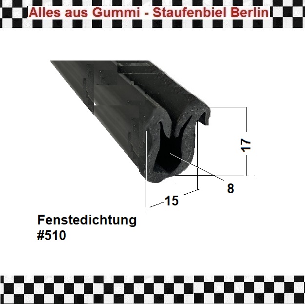 1m MUSTER Scheibengummi Bagger Fensterdichtung U-Profil 511.01 aus BERLIN 