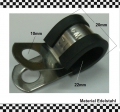 Rohrschelle 22 mm gummiert aus Edelstahl