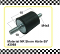 Gummi-Metall-Puffer, NK, 10x10 mm, DxH
