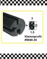 1m Scheibenklemmprofil H.Profil inkl. Füller