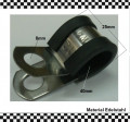 Rohrschelle 40 mm gummiert aus Edelstahl