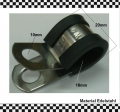 Rohrschelle 16 mm gummiert aus Edelstahl