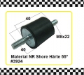 Gummi-Metall-Puffer, NK, 40x40 mm, DxH